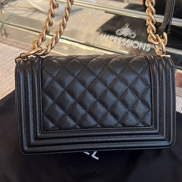 Chanel mini boy bag, black with brushed gold hardware - Picture 6 of 13